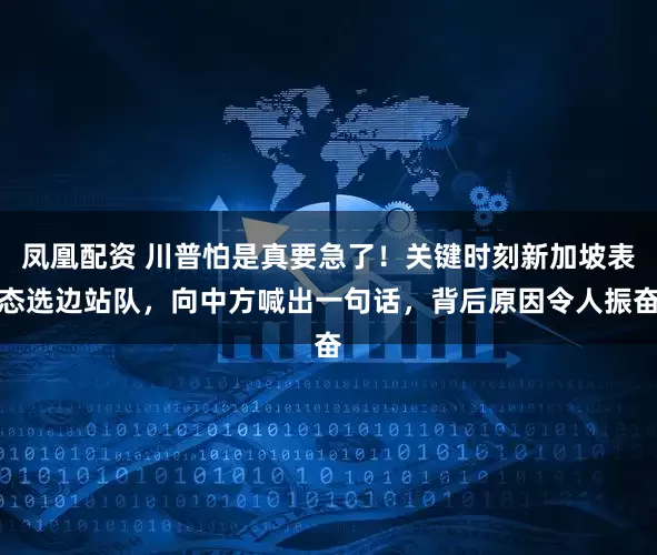 凤凰配资 川普怕是真要急了！关键时刻新加坡表态选边站队，向中方喊出一句话，背后原因令人振奋